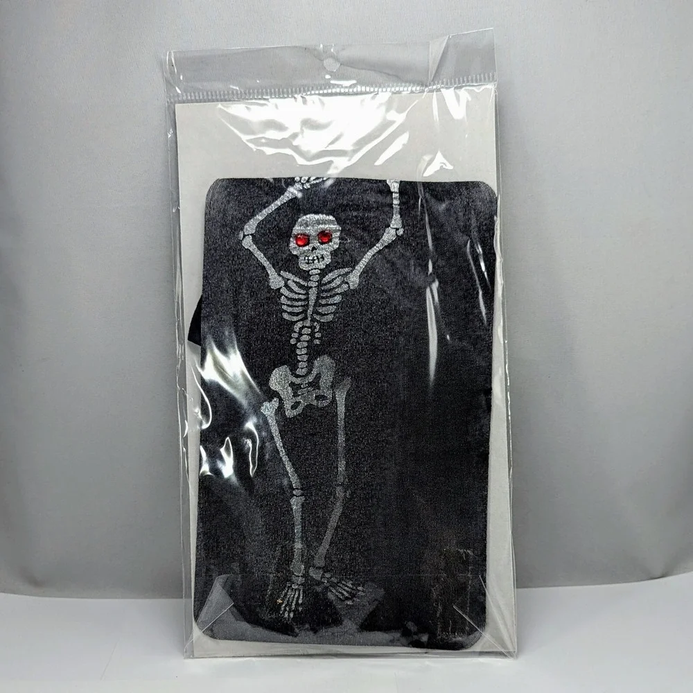 VTG 1997 Halloween Skeleton Sparkling Gems Black Panty Hose Walmart NOS‎ GOTH